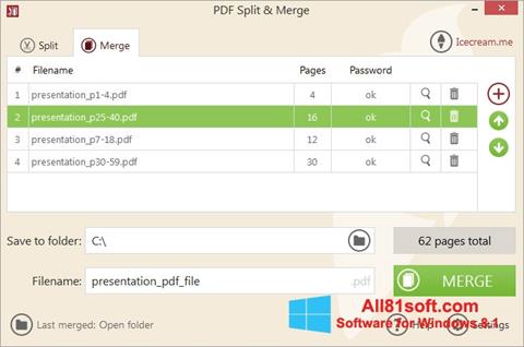 Screenshot PDF Split and Merge Windows 8.1