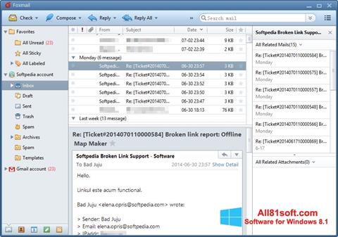 Screenshot FoxMail Windows 8.1