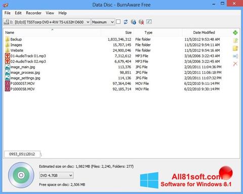 Screenshot BurnAware Free Windows 8.1