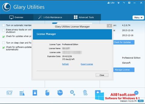 Screenshot Glary Utilities Windows 8.1