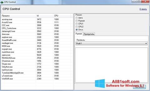 Screenshot CPU-Control Windows 8.1