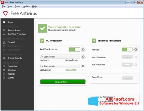 Screenshot Avira Free Antivirus Windows 8.1