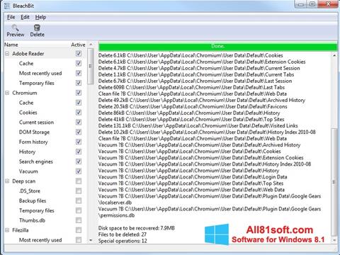 Screenshot BleachBit Windows 8.1