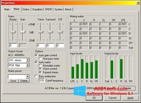 Screenshot AC3 Codec Windows 8.1
