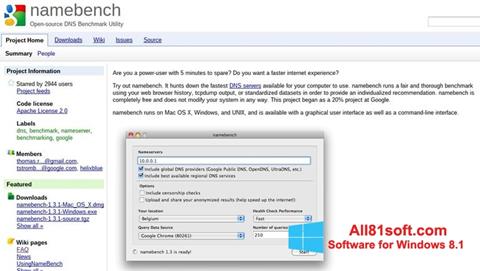 Screenshot NameBench Windows 8.1