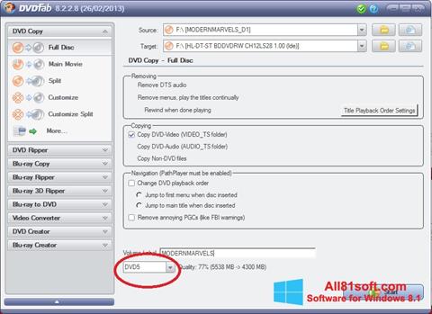 Screenshot DVDFab Windows 8.1