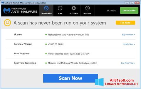 Screenshot Malwarebytes Anti-Malware Free Windows 8.1