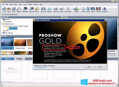 Screenshot ProShow Gold Windows 8.1