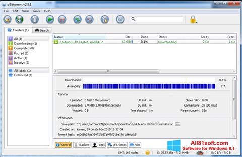 Screenshot qBittorrent Windows 8.1