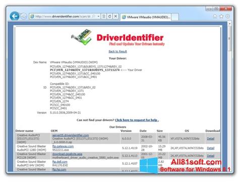 Screenshot Driver Identifier Windows 8.1