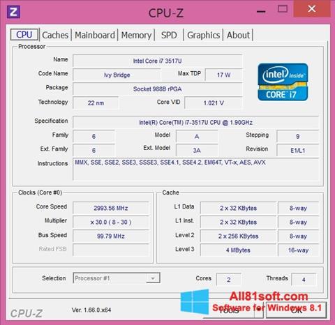 Screenshot CPU-Z Windows 8.1