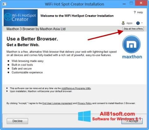 Screenshot Wi-Fi HotSpot Creator Windows 8.1