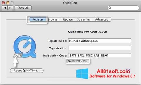 Screenshot QuickTime Pro Windows 8.1