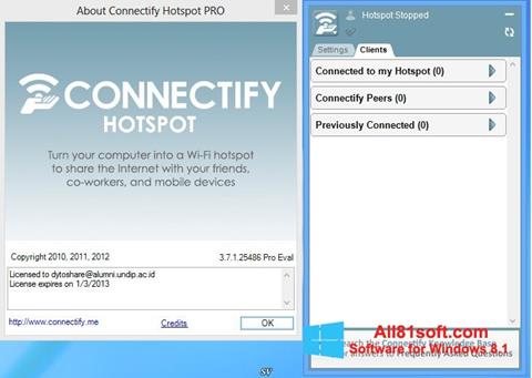 Screenshot Connectify Hotspot Windows 8.1
