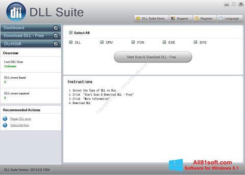 Screenshot DLL Suite Windows 8.1