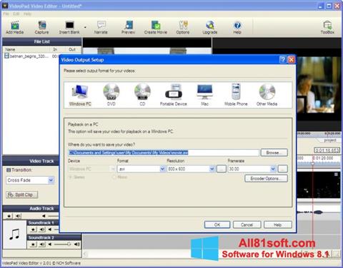 Screenshot VideoPad Video Editor Windows 8.1