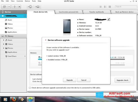Screenshot LG PC Suite Windows 8.1