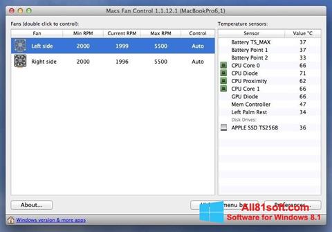 Screenshot Macs Fan Control Windows 8.1