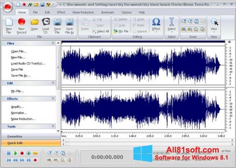 Screenshot Free Audio Editor Windows 8.1
