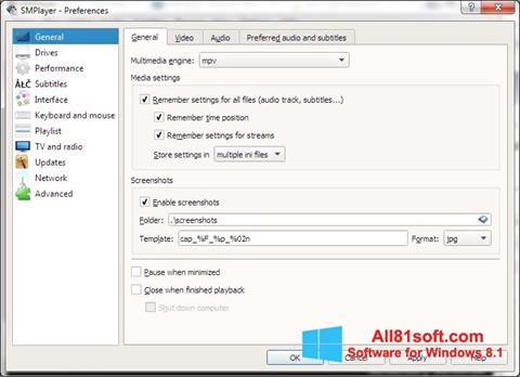 Screenshot SMPlayer Windows 8.1