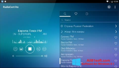 Screenshot Radiocent Windows 8.1
