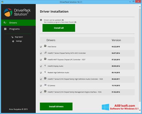 Screenshot DriverPack Solution Windows 8.1