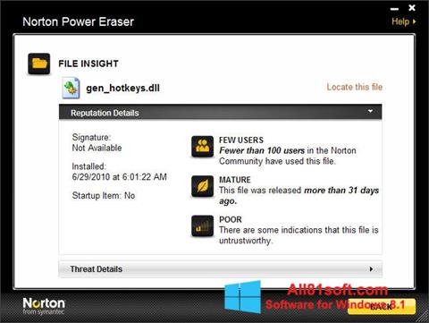 Screenshot Norton Power Eraser Windows 8.1