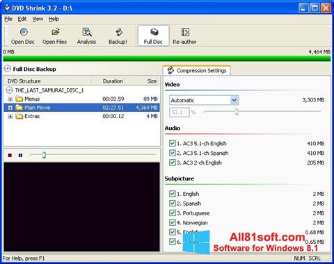 Screenshot DVD Shrink Windows 8.1