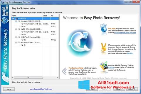 Screenshot Easy Photo Recovery Windows 8.1