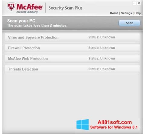 Screenshot McAfee Security Scan Plus Windows 8.1
