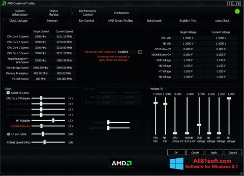 Screenshot AMD Overdrive Windows 8.1
